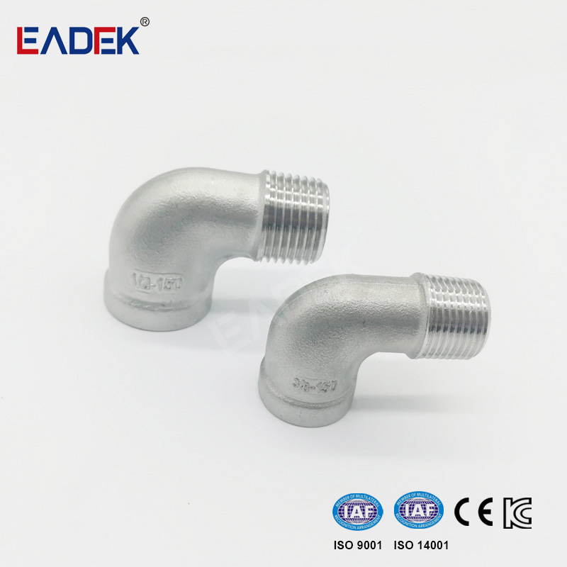 Ss Stainless Steel Threaded Pipe Fittings of 90 Degree Elbow Mf