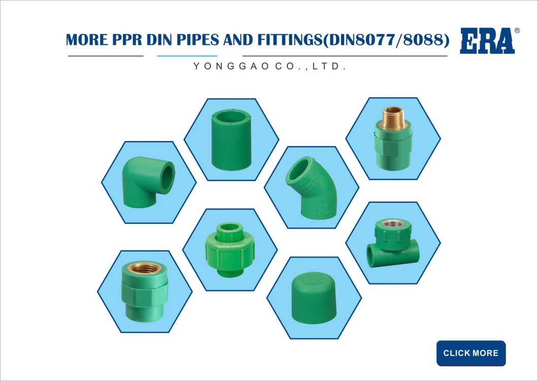 Era PPR Pipe Fitting Double Female Thread Elbows with Plate DIN8077/8088 Dvgw