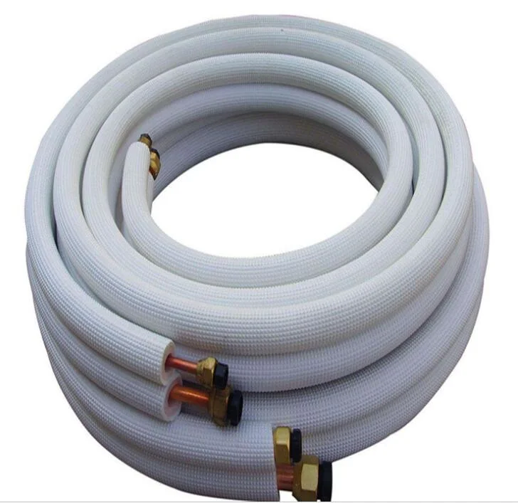 5m Air Conditioner Pipes Hose Fittings Pair Coil Tube Insulated Copper Pipe