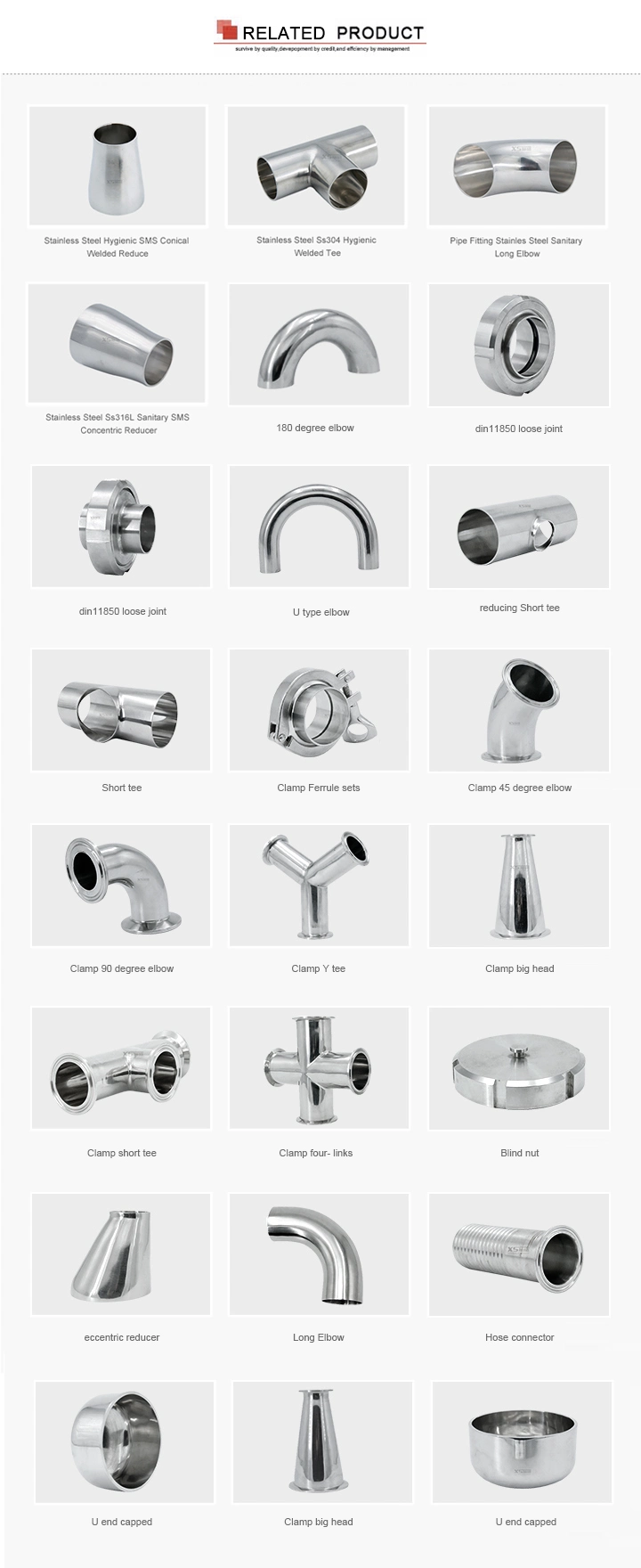 Stainless Steel SS304 Long Welding 90 Elbow Pipe Fittings