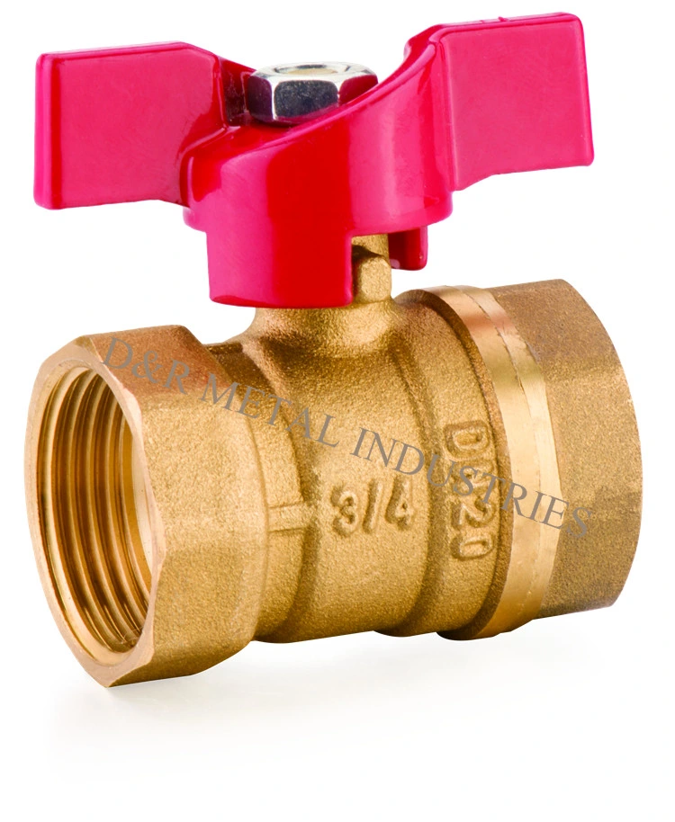 Brass Bsp/NPT Female Nickel Surface Butterfly Handle Ball Valve with Flexible Connector