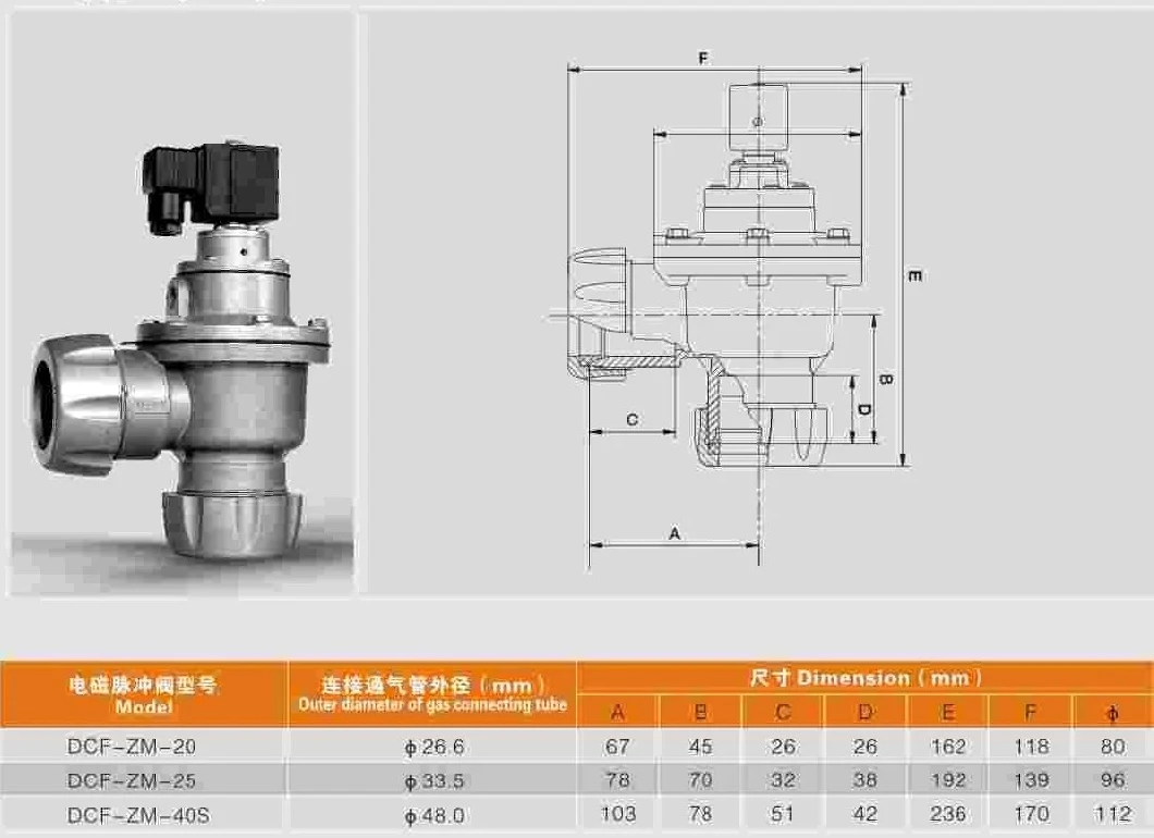 Compression Fitting Pipe Pulse Jet Valves for Dust Collector Since 1992
