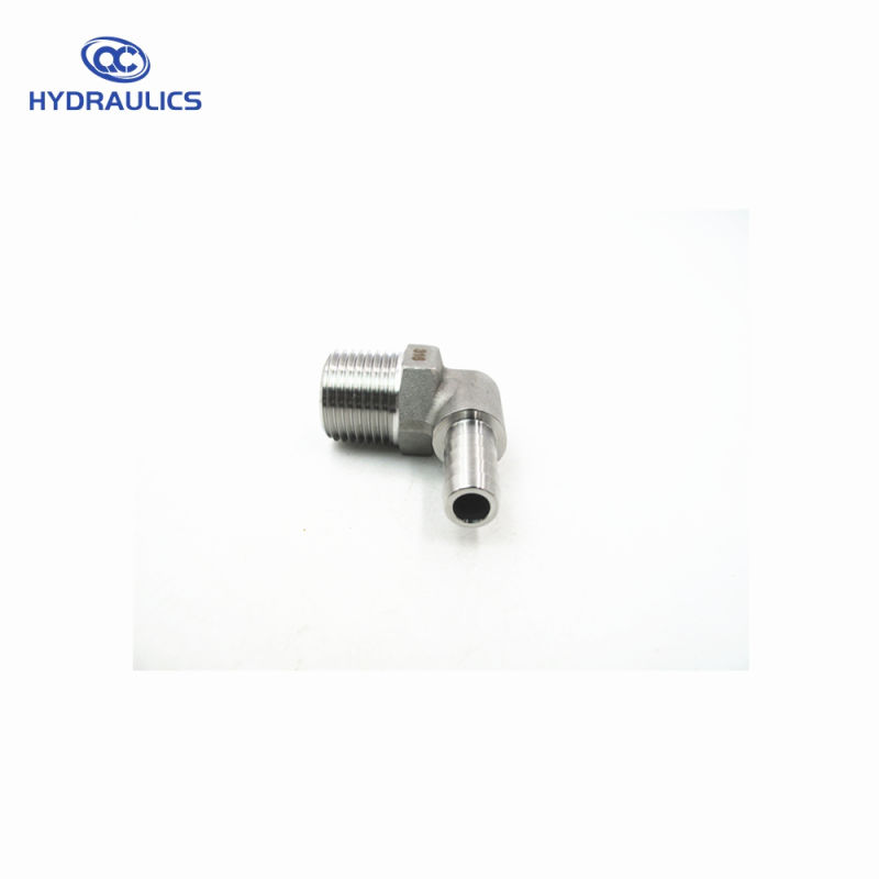 Stainless Steel 90 Degree Male NPT Hose Barb Elbow Connector