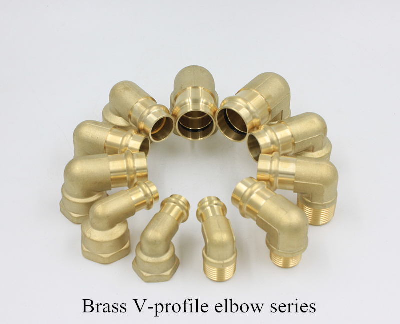 Brass Press Elbow Quick Joint Copper Pipe Fittings Knee