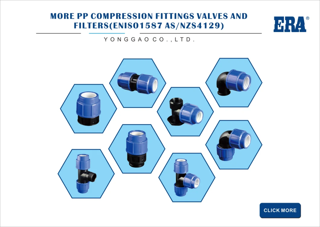 PP Compression Fitting Watermark & Wras Reducing Tee