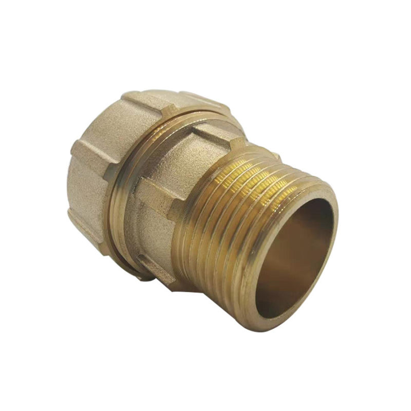 Brass Compression Fitting, Pipe Connection Fittings External Threaded Straight-Through Fittings