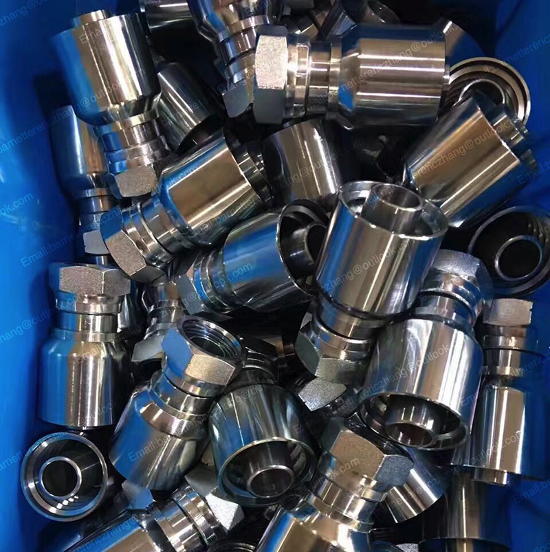 Double Hexagonal Female Hydraulic Fitting and Steel Hose Adaptor