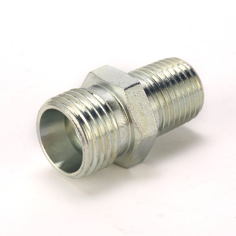 Male Metric/Male BSPT Hydraulic Straight Adapter