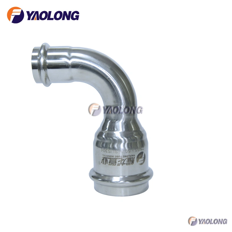 GB/T12459 GB/T13401 Industrial Tube Fitting 90 Degree Stainless Steel Reducing Elbow