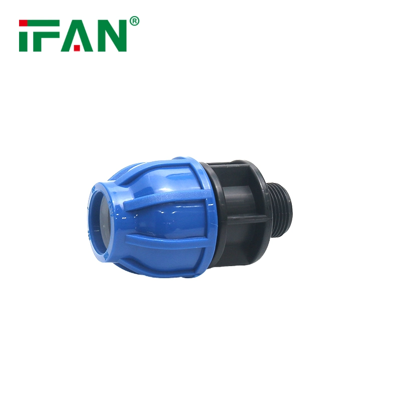 Customized Design Equal Tee Factory Price All Kinds PP HDPE PE Irrigation Compression Fittings Male Coupling
