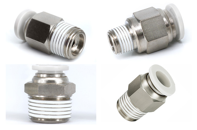 Pneumatic Fitting Male Female Thread Tube Connectors, PC Joints Adapter
