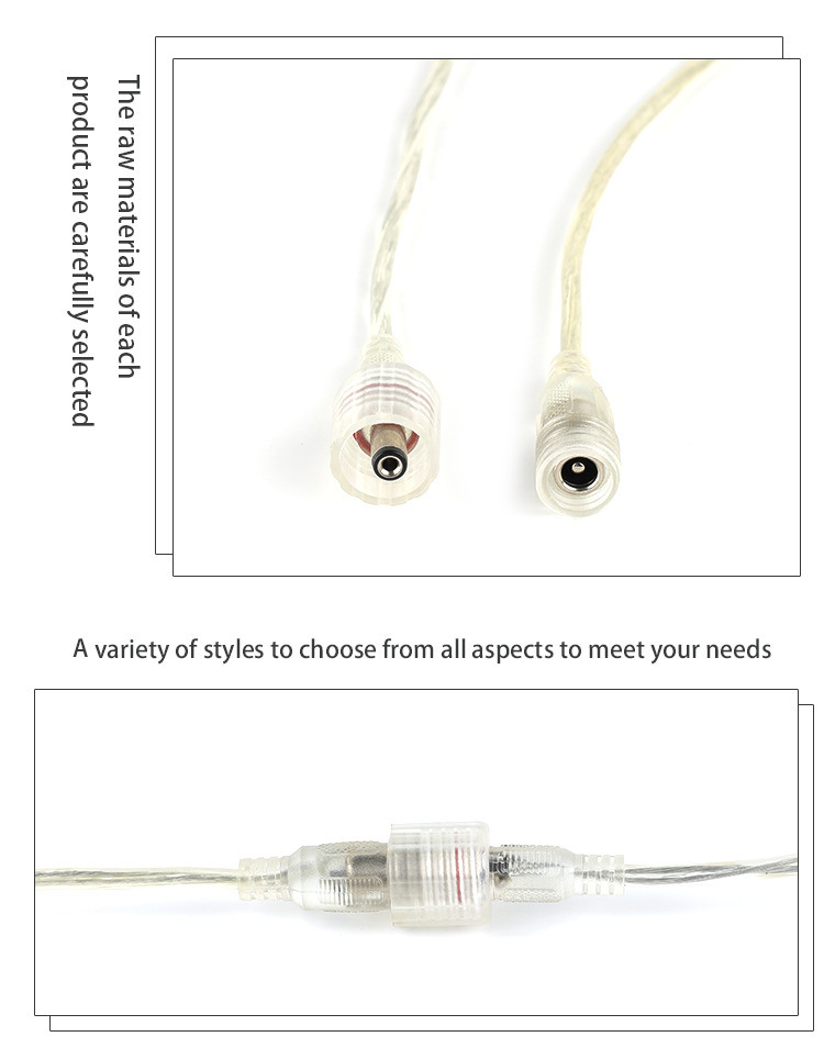 Transparent/Black/White Electrical IP67/IP68 DC Female and Male Plugs