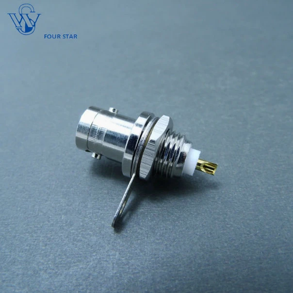 RF Coaxial 50 Ohm BNC Female Back Bulkhead Connector with Solder Cup Receptacle