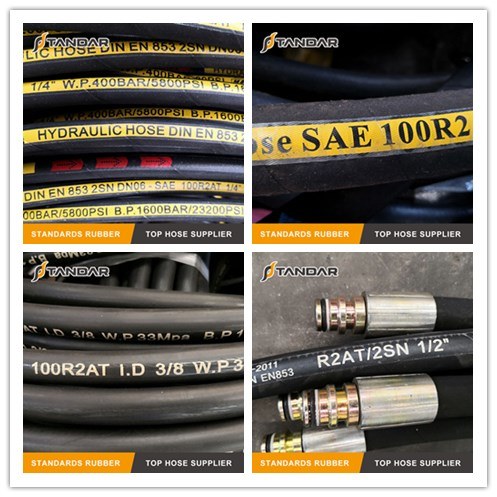 SAE 100 R2at Steel Wire Braided Pressure Rubber Hydraulic Hose