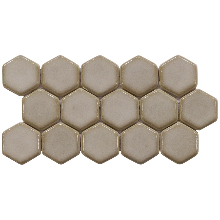 Never Fade Away Recycled 3' Hexagon Brown Glass Mosaic Tile