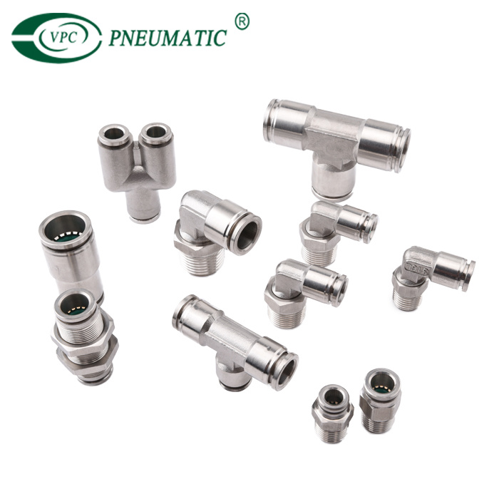 Pneumatic 304 Stainless Steel Push in Quick Connector Air Fitting