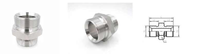 Stainless Steel Bsp Male X Bsp Male Union Hydraulic Adapter