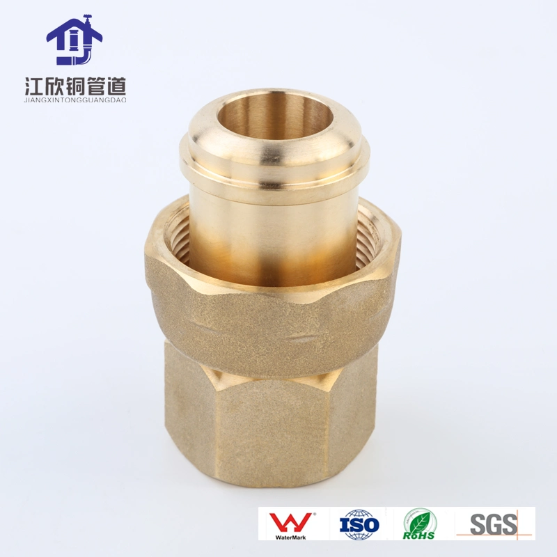 Dzr Brass Press Thread Union Hexagon Movable Joint Pipe Fitting