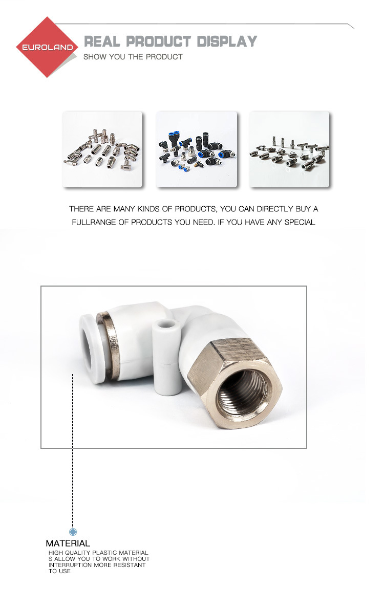 Female Thread Tube Elbow Connectors Pneumatic Fittings, Plf Joints