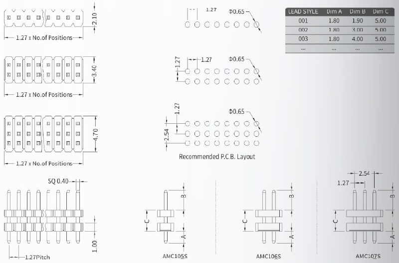 Power Connector Electronic Board to Board Connector Electronics PCB Board to Board Terminal Connectors