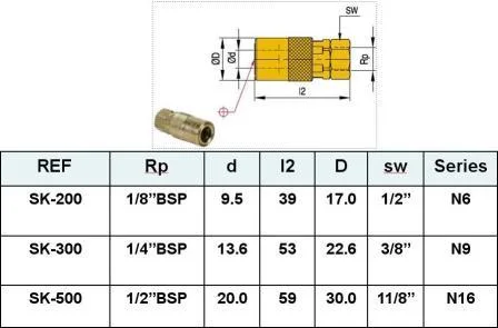 Js300 Dme Mold Brass Female Adaptor Quick Test Couplings