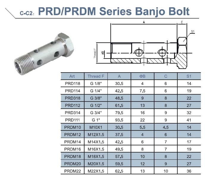 Metric-Zinc-Plated-Hydraulic-Fitting-Banjo-Bolt-for-Hose