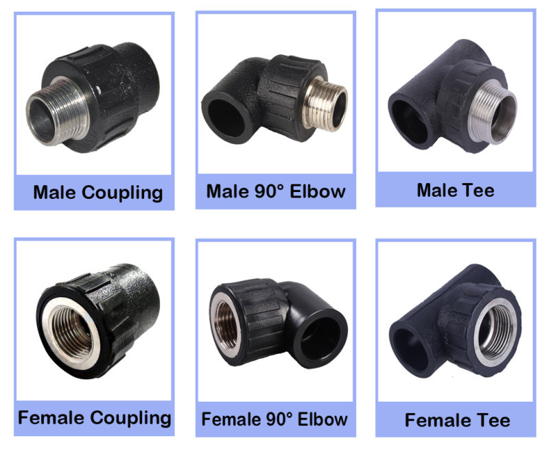 25mm HDPE Pipe and Fittings Socket Female Thread Adaptor Fittings