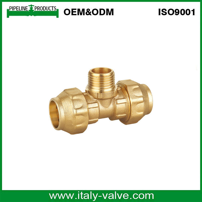 Wholesale Price Brass Male Tee Compression Fitting for PE Pipe Fitting