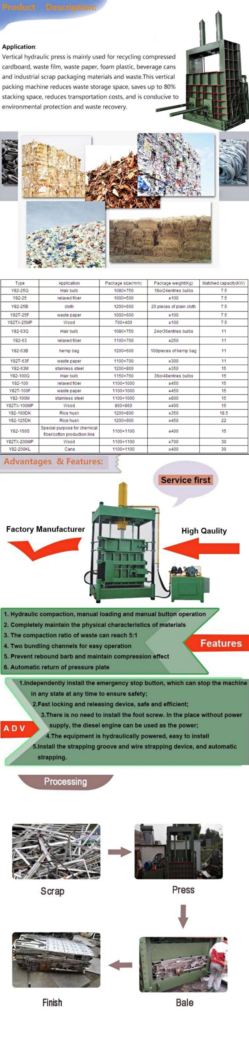 Hydraulic Press Machine Price Straw Bale Press Machine with Factory Price