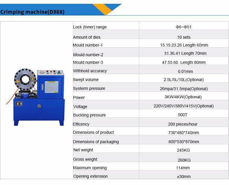 High Efficiency Hydraulic Hose Crimping Machine Price with High Efficiency