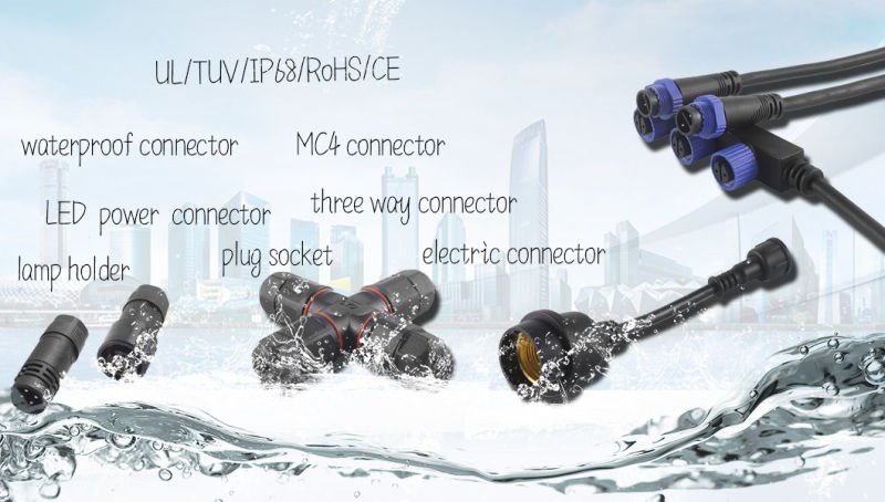 Small Flat Plug IP67/IP68 Waterproof 2pin Wire Terminal Cable Connectors