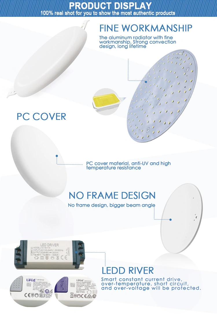 2.4G Smart Dimmable Adjustable Frameless Panel Lamp 9W LED Downlight Fittings