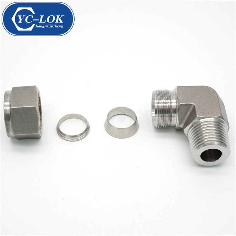 Male Connector Bored Through Male Connector Male Stud Coupling Stainless Steel Tube Fitting