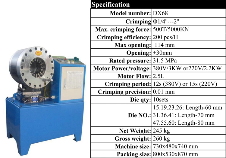 China Factory Supply Competitive Hydraulic Hose Crimping Machine Price Hydraulic Hose Crimper