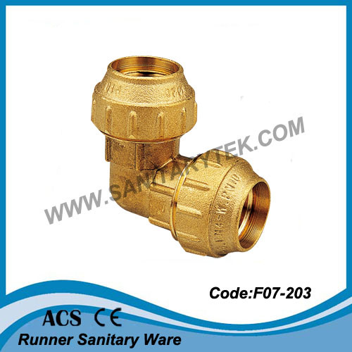 Double Elbow Fitting with Compression Ring of Brass (F07-203)