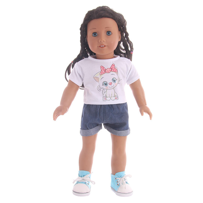 American Fashion Style T-Shirt and Pants for 18 Inch American Girl Doll Clothes