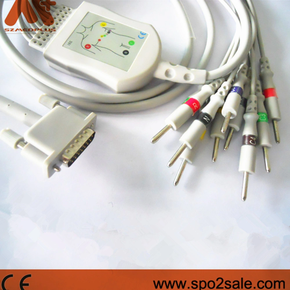 Aspel One-Piece 10-Lead EKG Cable with Ce Certificate&ISO13485