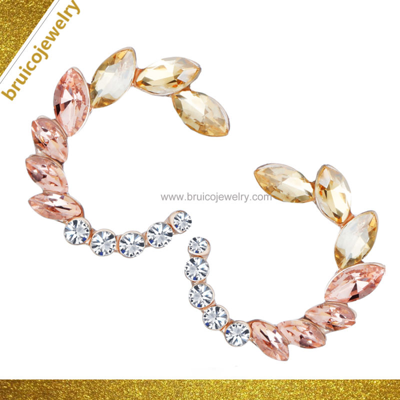Fashion Gold Color Stud Earring Diamond Jewelry Ear Stud Gemstone Jewellery