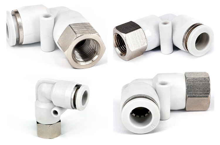 Plf Type Female Thread Tube Elbow Connectors Pneumatic Fittings
