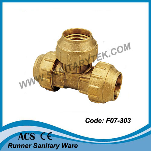 Double Elbow Fitting with Compression Ring of Brass (F07-203)