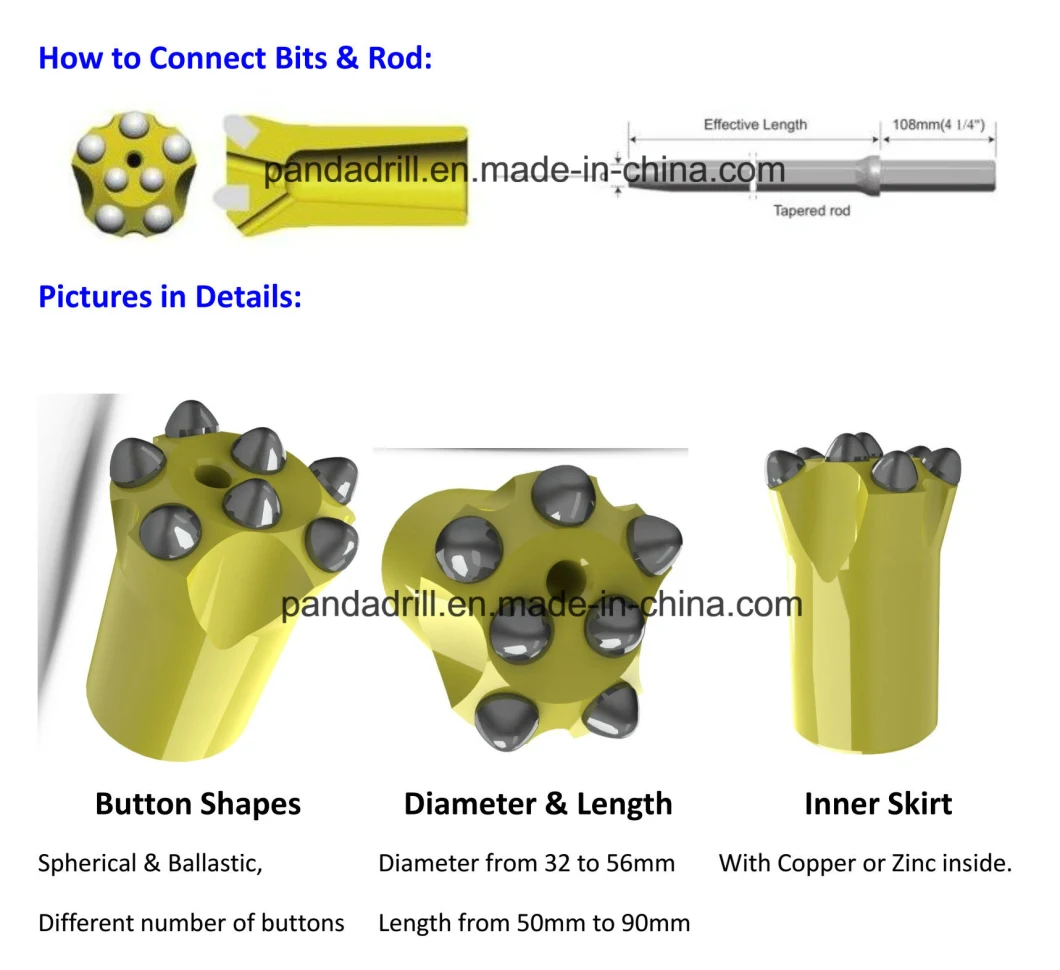 38mm 4 Buttons 12 Degree Taper Drill Bit