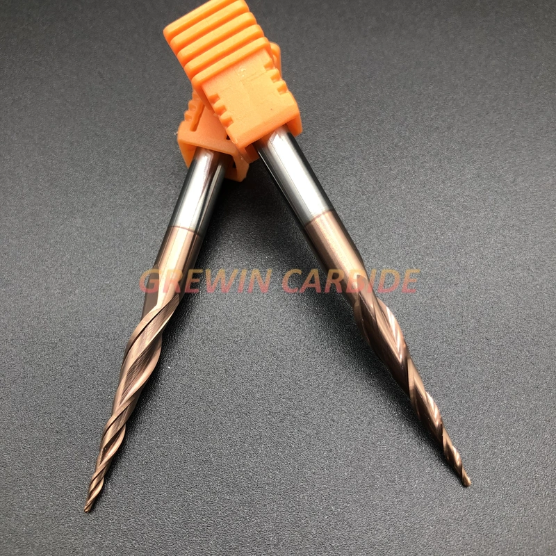 Gw Carbide-HRC55 2f Two Flute Carbide Tapered Ball Nose Mill Spiral CNC Router Bits