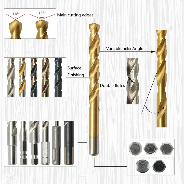 2021 HSS Drill Bits Customized Factory with HSS 1/2-Inch Shank Reduced Shank Drill Bit