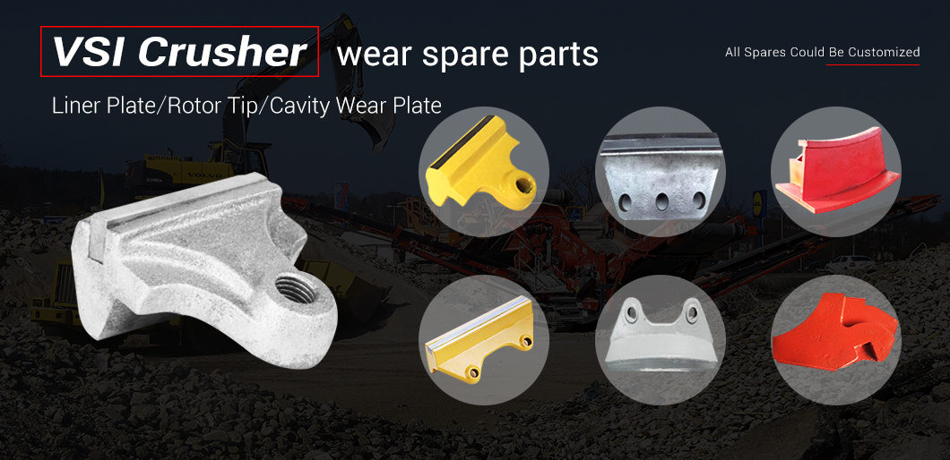 Customized High Quality High Manganese Steel/High Chromium Cast Iron VSI Crusher/Impact Crusher Wear Parts/Spare Parts/Mining Equipments Rotor Tip
