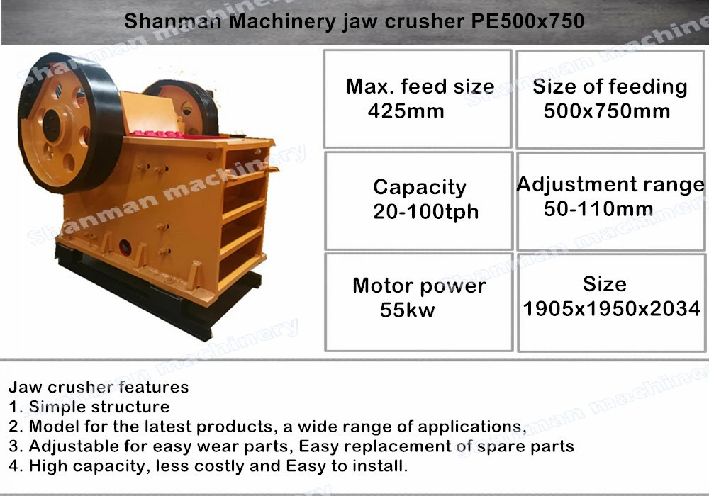 PE500X750 (20X30) Jaw Crusher, C80 Jaw Crusher for Sale