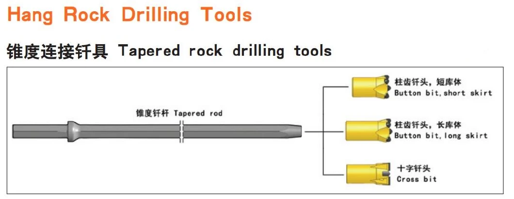 7 Degree 34mm Tapered Rock Drilling Button Bits