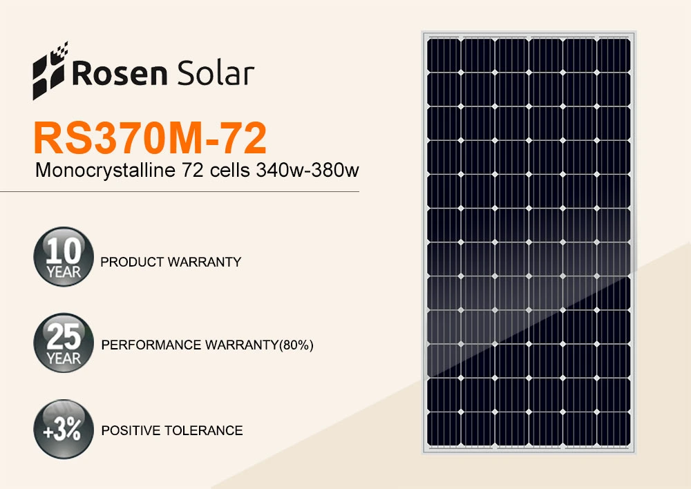 Solution Provider Rosen Solar 365W 370W PV Monocrystalline Mono Solar Panel