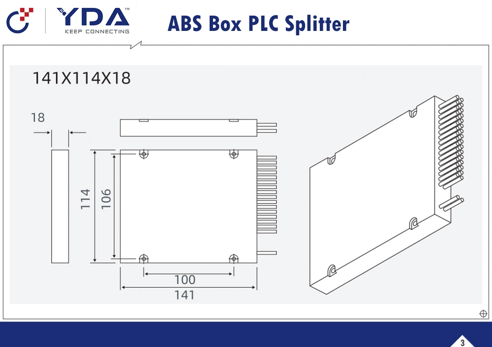 FTTH Sc/APC 1X32 Fiber Optic PLC Splitter/ABS Module PLC Splitter/ABS Box PLC Splitter