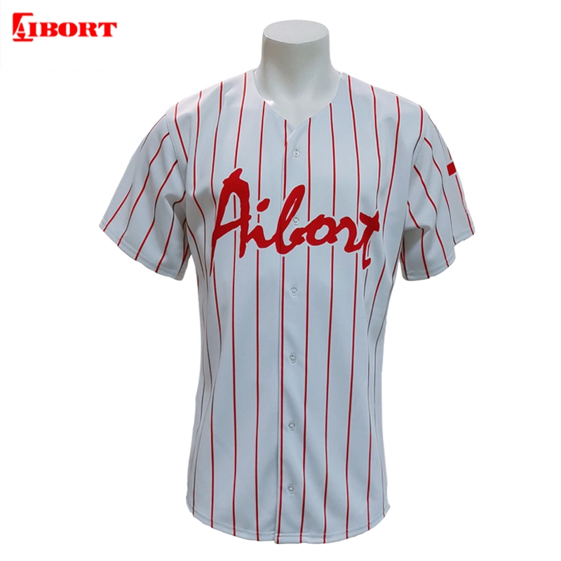 Aibort Custom Sports Wear Button up Baseball Jersey for Team