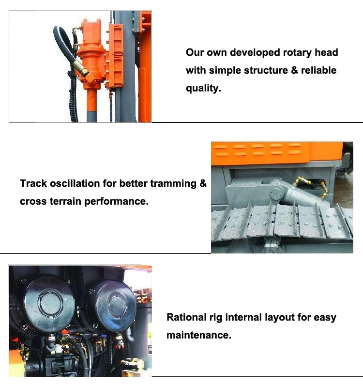 421t Crawler Blast Hole Drill Rig for Mining Blast Hole Borehole Drilling Machine